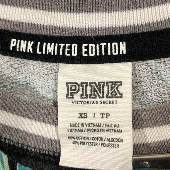 VICTORIAS SECRET PINK LIMITED EDITION TROPICAL PALM OVERSIZE "PINK"SWEATSHIRT XS - Picture 7 of 8